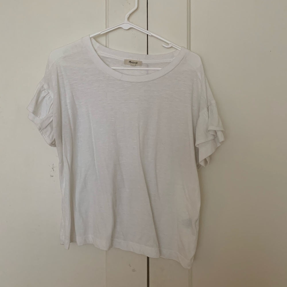 Madewell Ruffle Sleeve Tee Size M